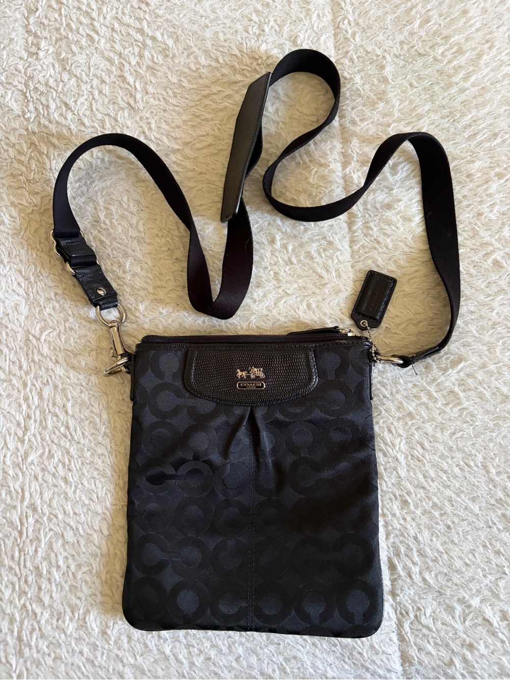 Authentic Coach Black Signature Small Crossbody Bag